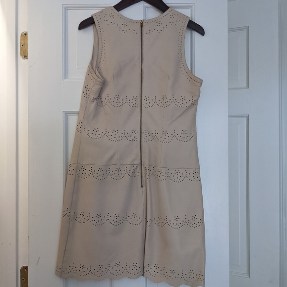 French Connection Leather Broderie Brogue Shift Dress Size 0 (Petite Friendly) - Picture 5 of 5